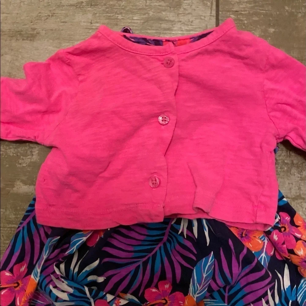 NWT Carter's floral dress with pink sweater set
